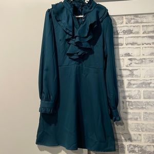 Ruffled top dress, Shein, size medium- Aqua Blue